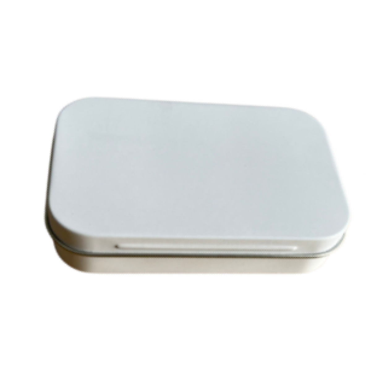 MW07 Mini hinged rectangle white tin MW07 Mini hinged rectangle white tin