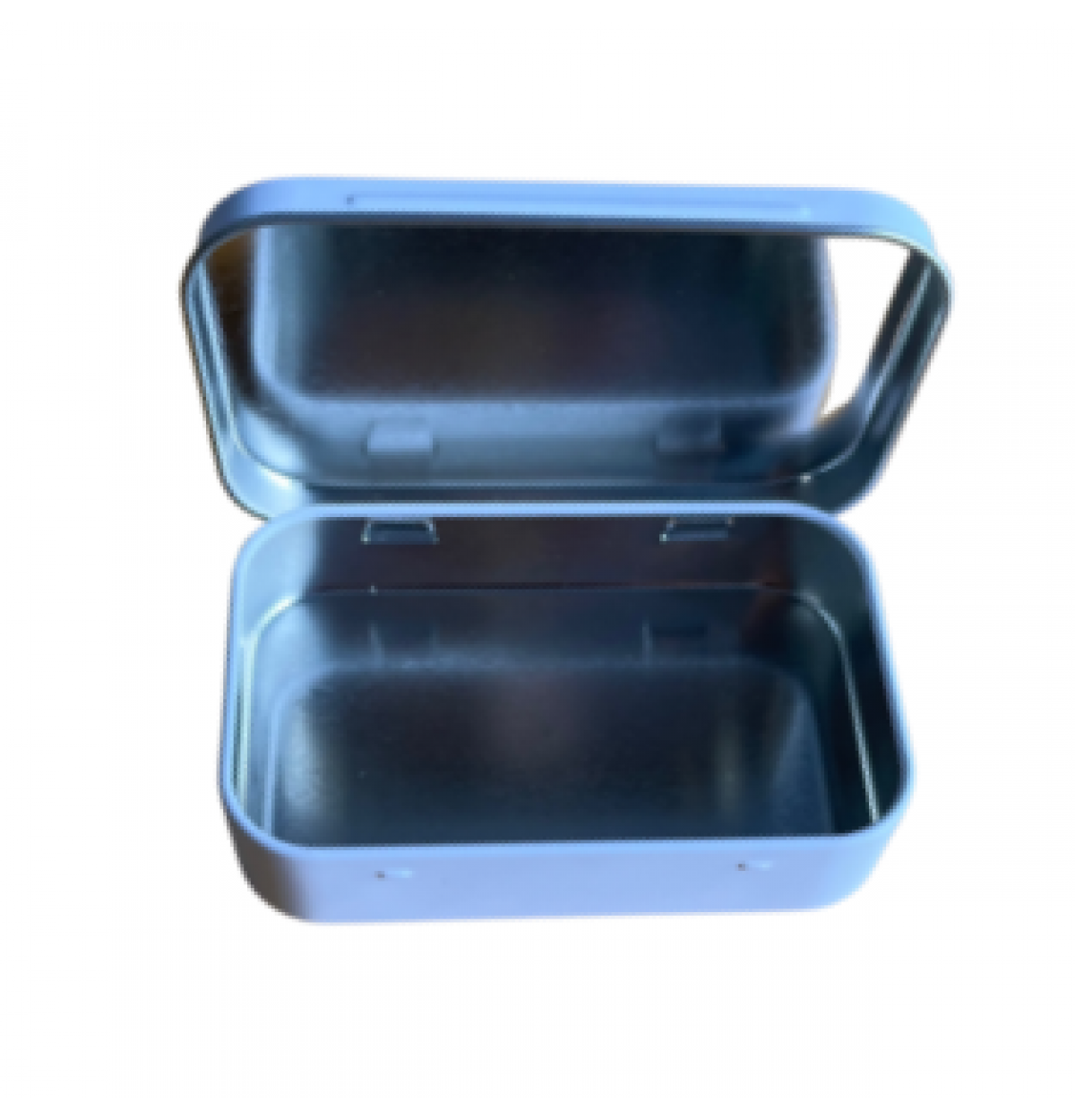 MW07 Mini hinged rectangle white tin MW07 Mini hinged rectangle white tin