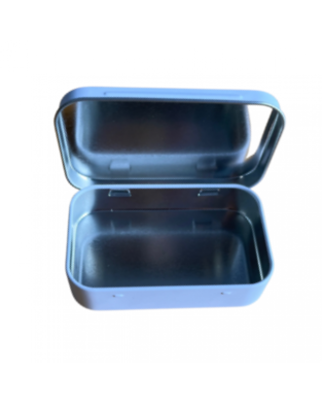 MW07 Mini hinged rectangle white tin