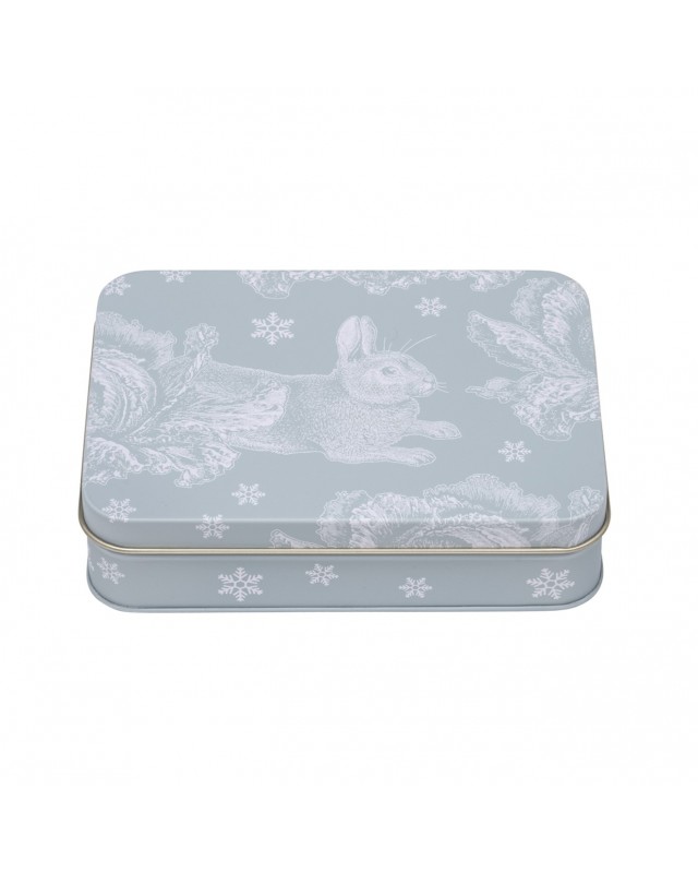 Winter Rabbit Small Rectangle Tin