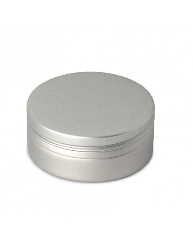 UES06 Small round silver screw top tin