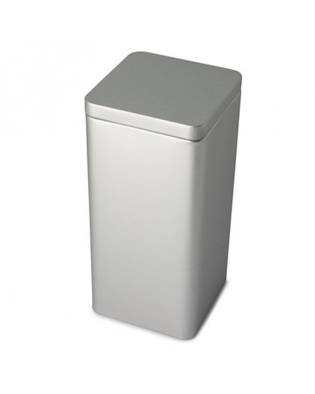 UES33 Tall Square silver plug lid tin