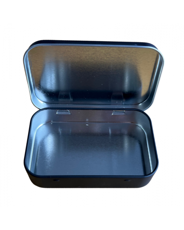 UMB07 Mini hinged rectangle black tin