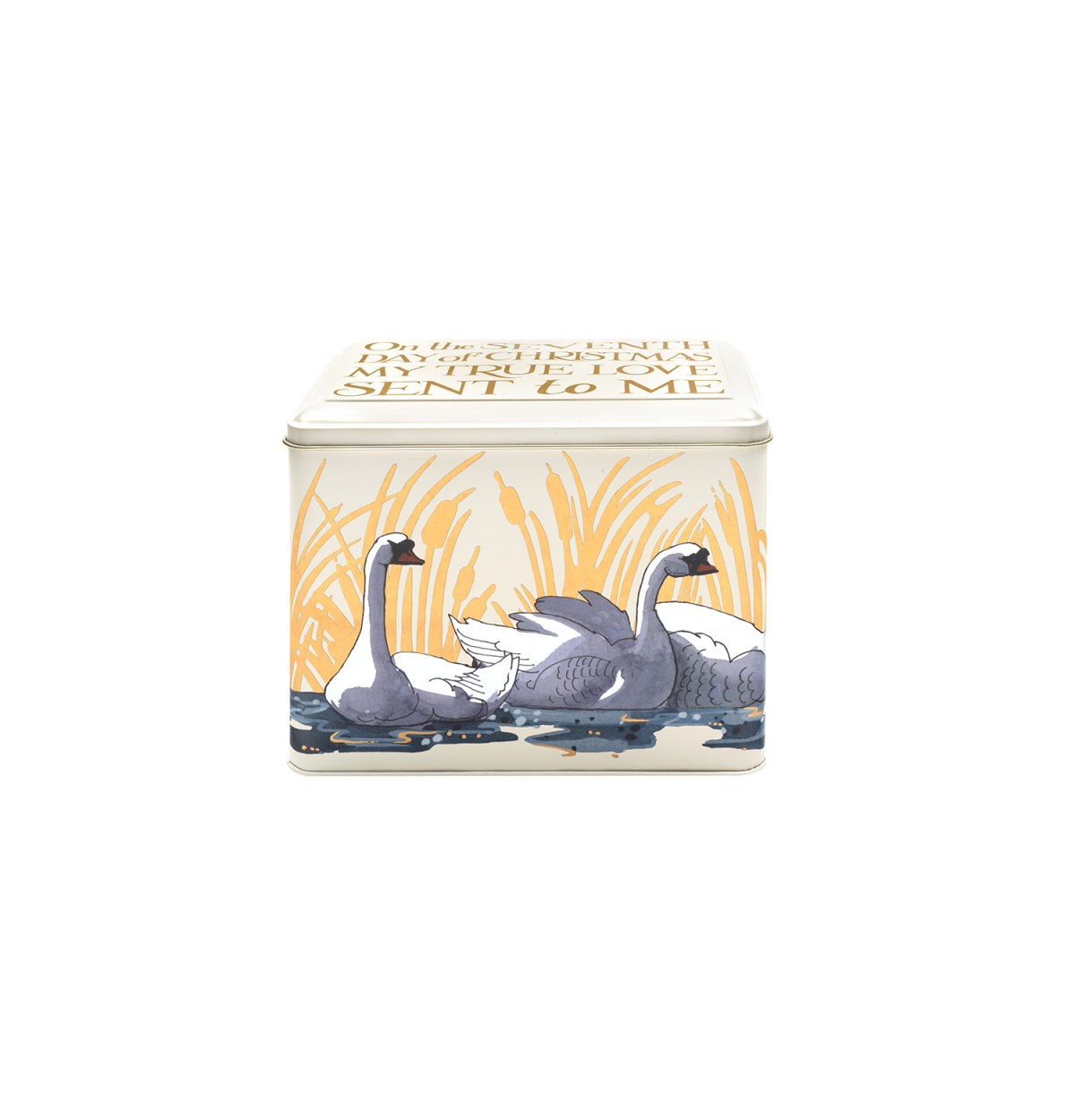 Emma Bridgewater Seven Swans Large Rectangle Hinged Tin