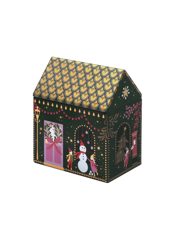 Sara Miller Small Christmas House Tin