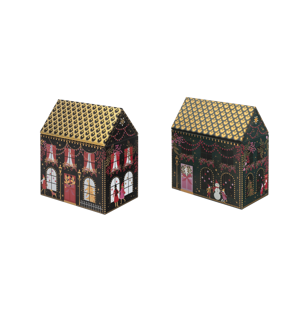 Sara Miller Large Christmas House Tin