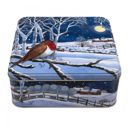 Midnight Robin Square Tin