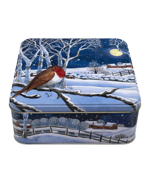 Midnight Robin Square Tin
