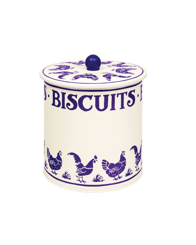 Emma Bridgewater Blue Hen Biscuit Barrel Tin