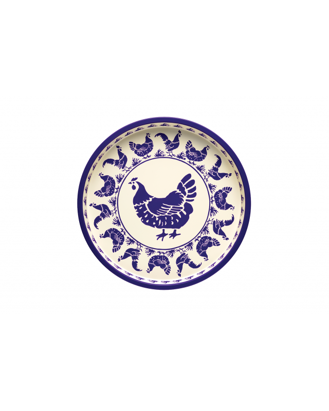 Emma Bridgewater Blue Hen Round Tin Tray