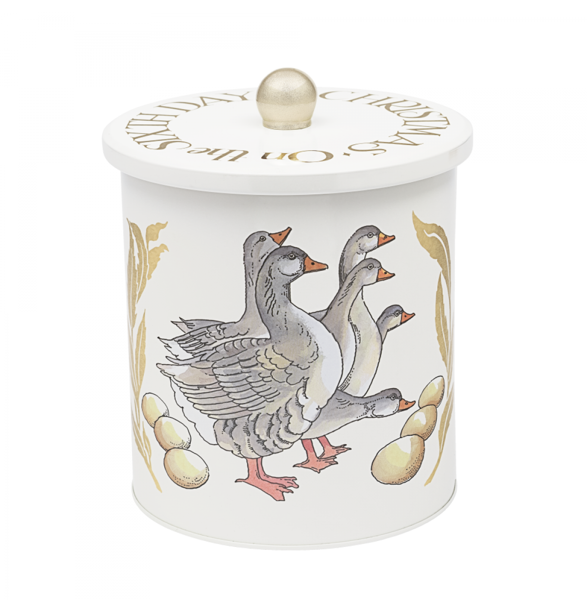 Six Geese A Laying Biscuit Barrel Tin Six Geese A Laying Biscuit Barrel Tin
