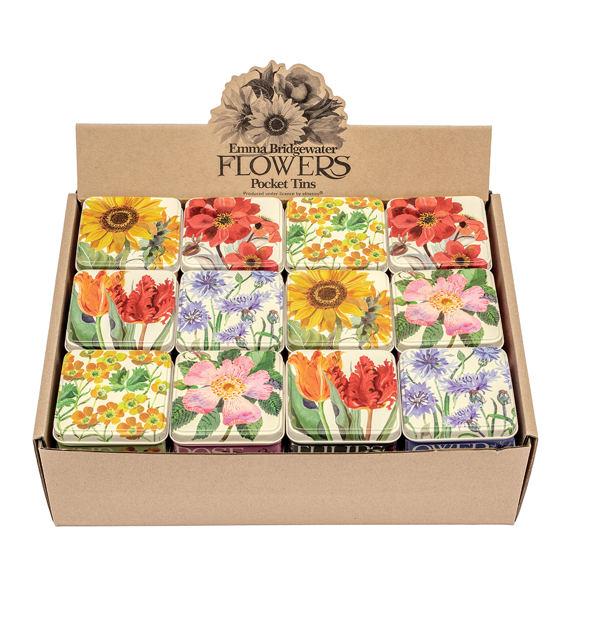 Flowers Square Pocket Tins
