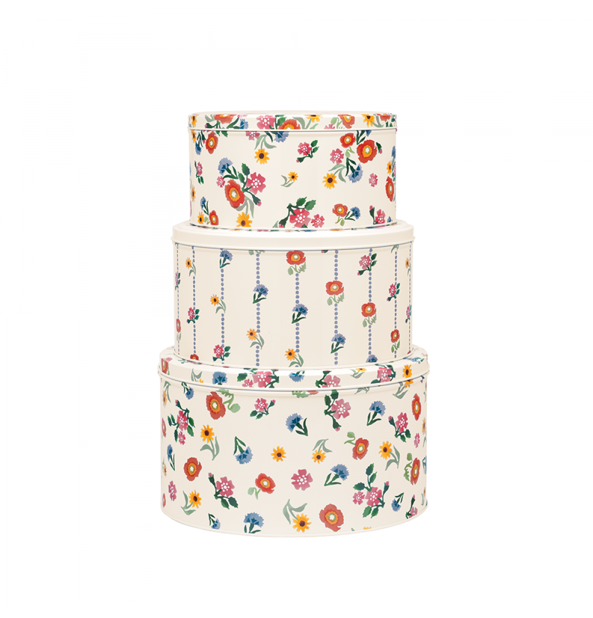 Emma Bridgewater Poppies Large Round Set Of 3 Tins