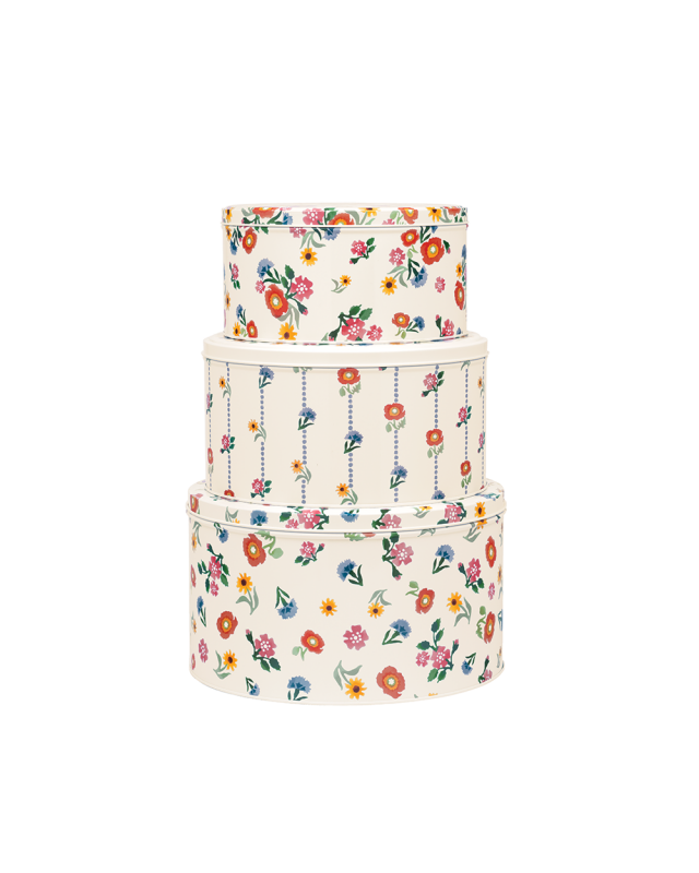 Emma Bridgewater Poppies Large Round Set Of 3 Tins