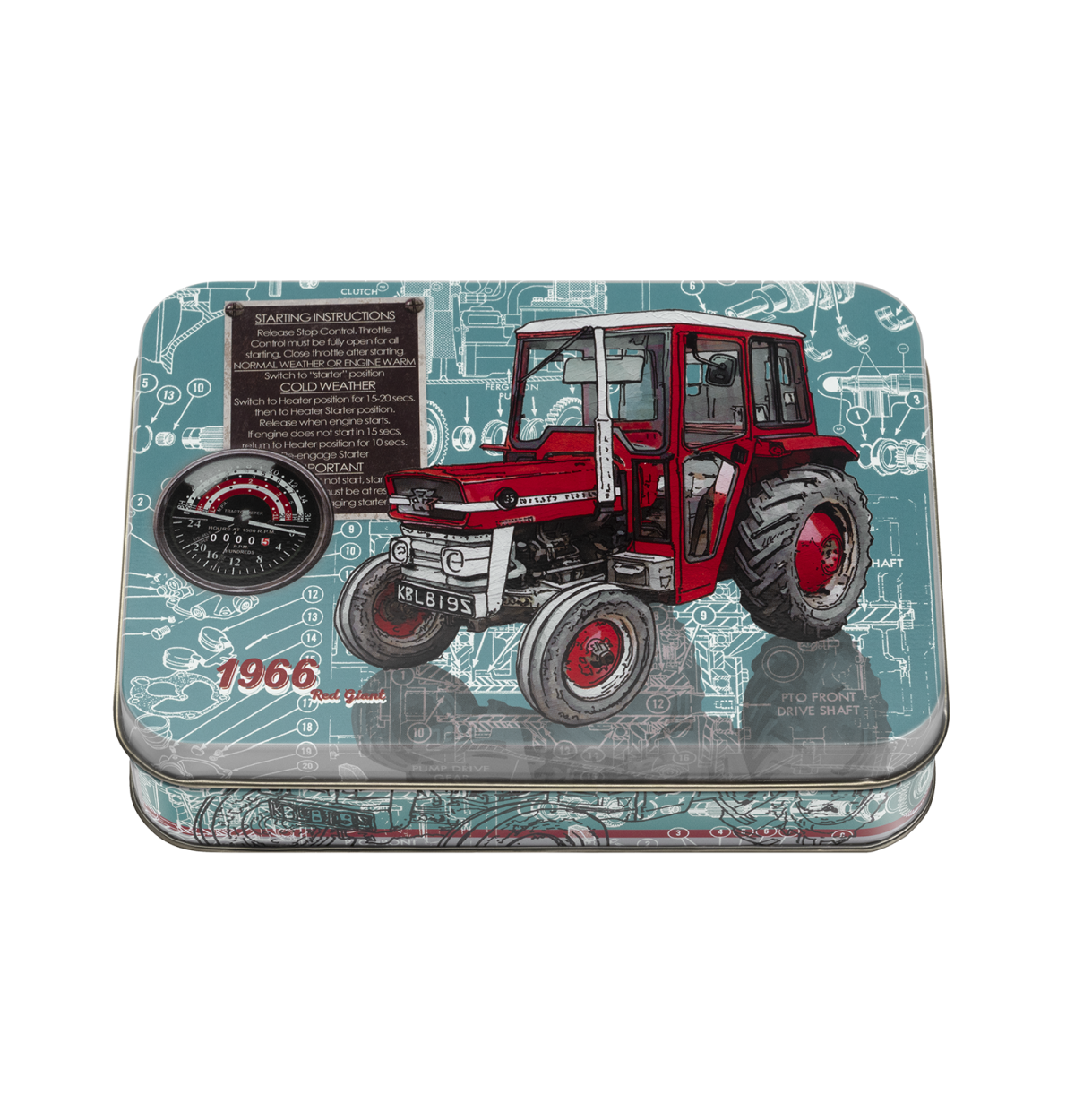 Field Day Tractor Small Rectangle Tin
