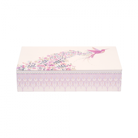 Sara Miller Decorative Filigree Bird & Flower Flat Rectangle Tin