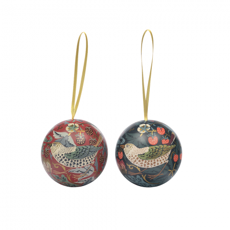 William Morris Strawberry Thief Bauble Tin
