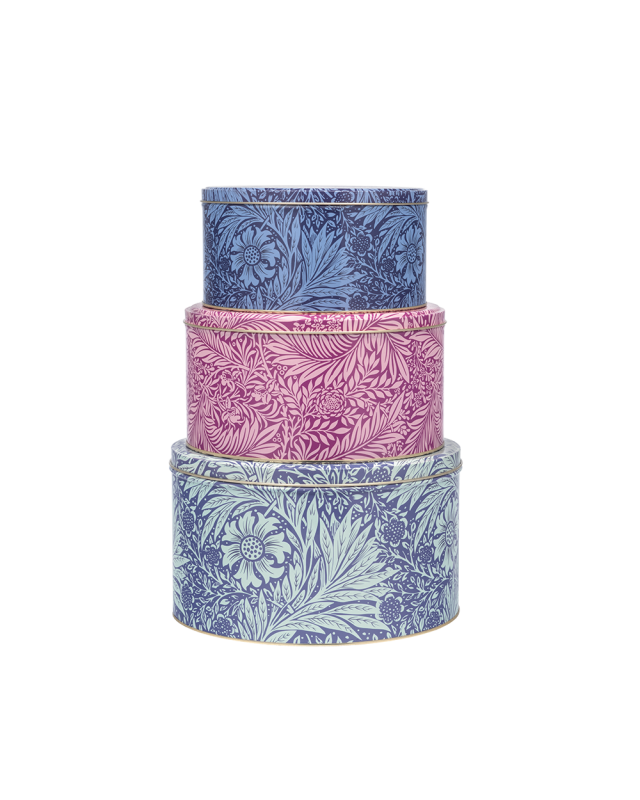 William Morris Marigold Large Round Set Of 3 Tins